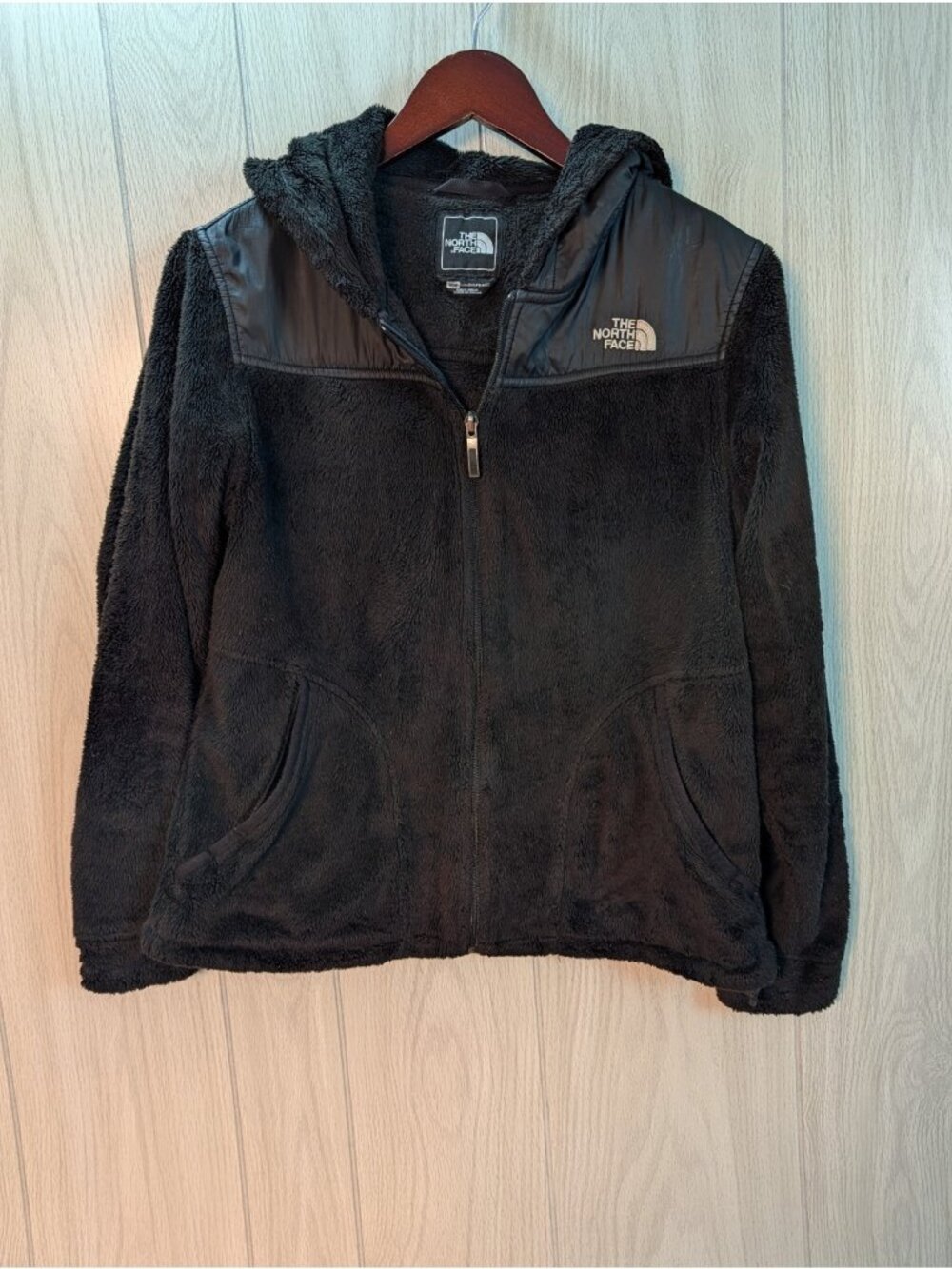 The North Face Jacket Women's M Black Oso Fleece Hooded Outdoor Hiking Gorpcore